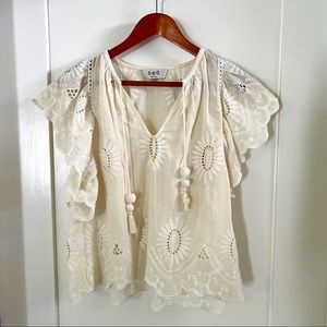 Sea New York boho eyelet lace top